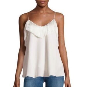 DEREK LAM 10 CROSBY Silk Fringe Cami | Quiet Luxury Size 6